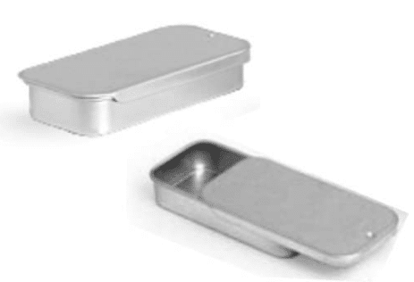 Metal Slide Top Tin Containers