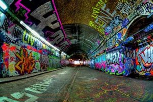 Graffidy-On-Walls-Of-Underground-Tunnel
