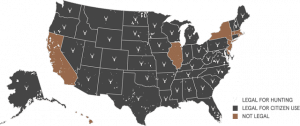 Suppressor-Legalität-nach-Bundesstaat-Karte