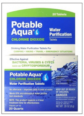 Pastiglie per la depurazione dell'acqua Potable-Aqua al cloro-diossido